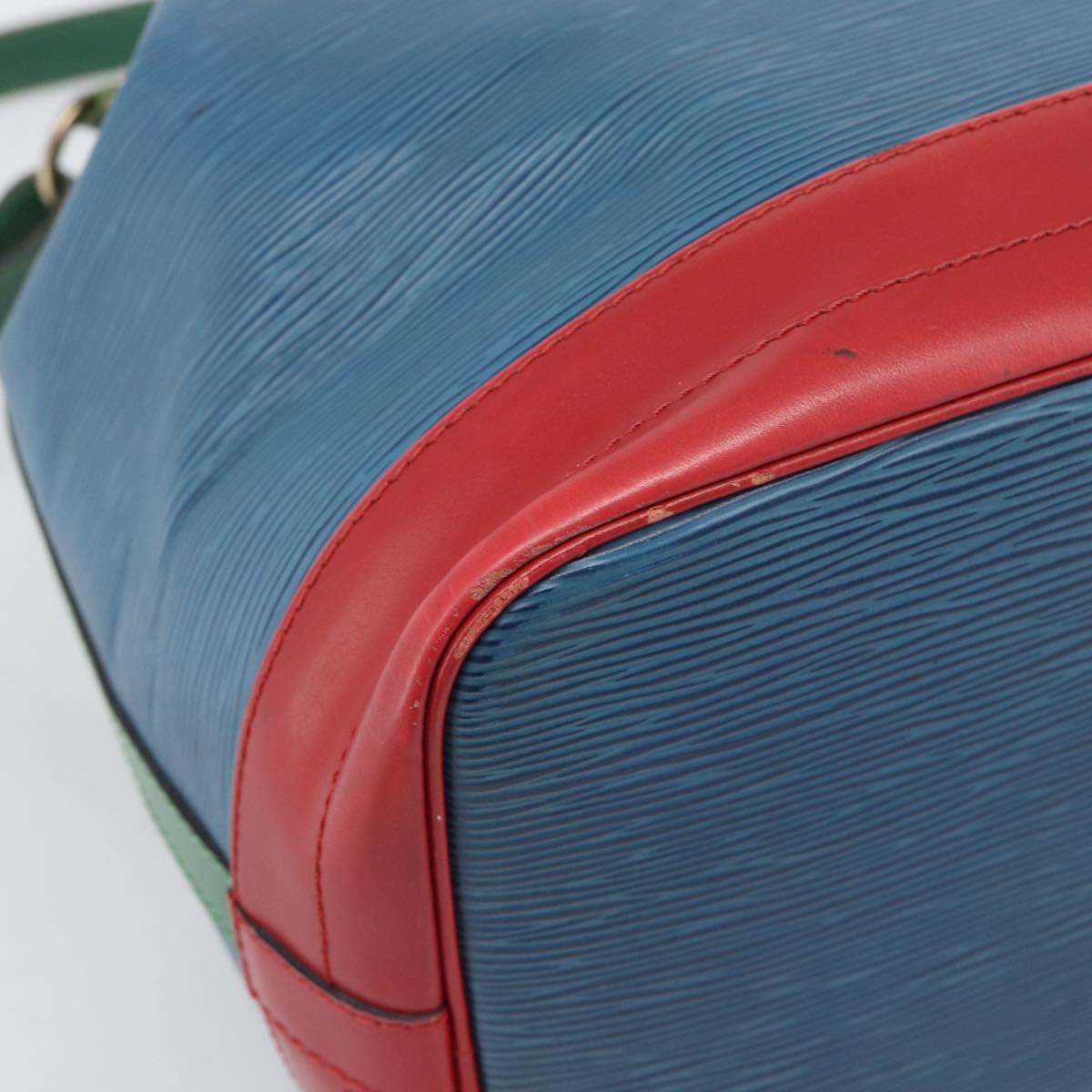 LOUIS VUITTON Epi Tricolor Noe Shoulder Bag Blue Red Green M44082 LV Auth 195062