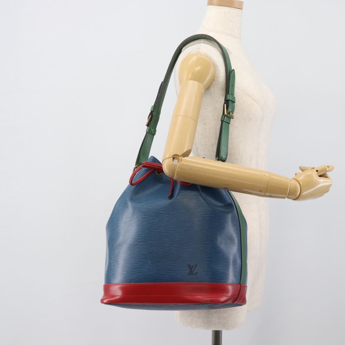 LOUIS VUITTON Epi Tricolor Noe Shoulder Bag Blue Red Green M44082 LV Auth 195062
