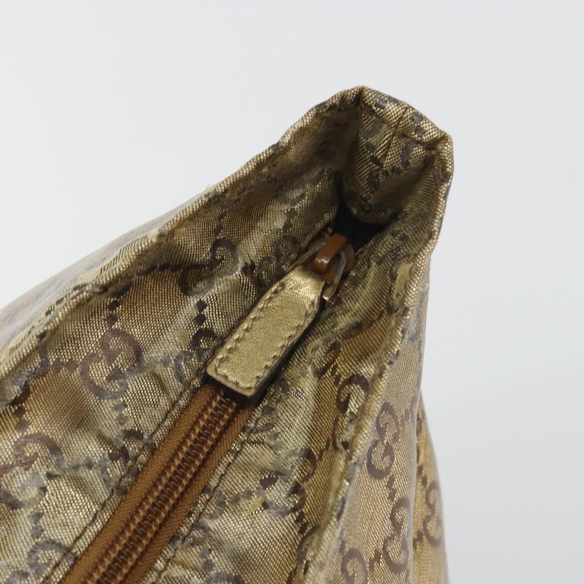 GUCCI GG Canvas GG Crystal Tote Bag Coated Canvas Gold 131230 Auth 195067