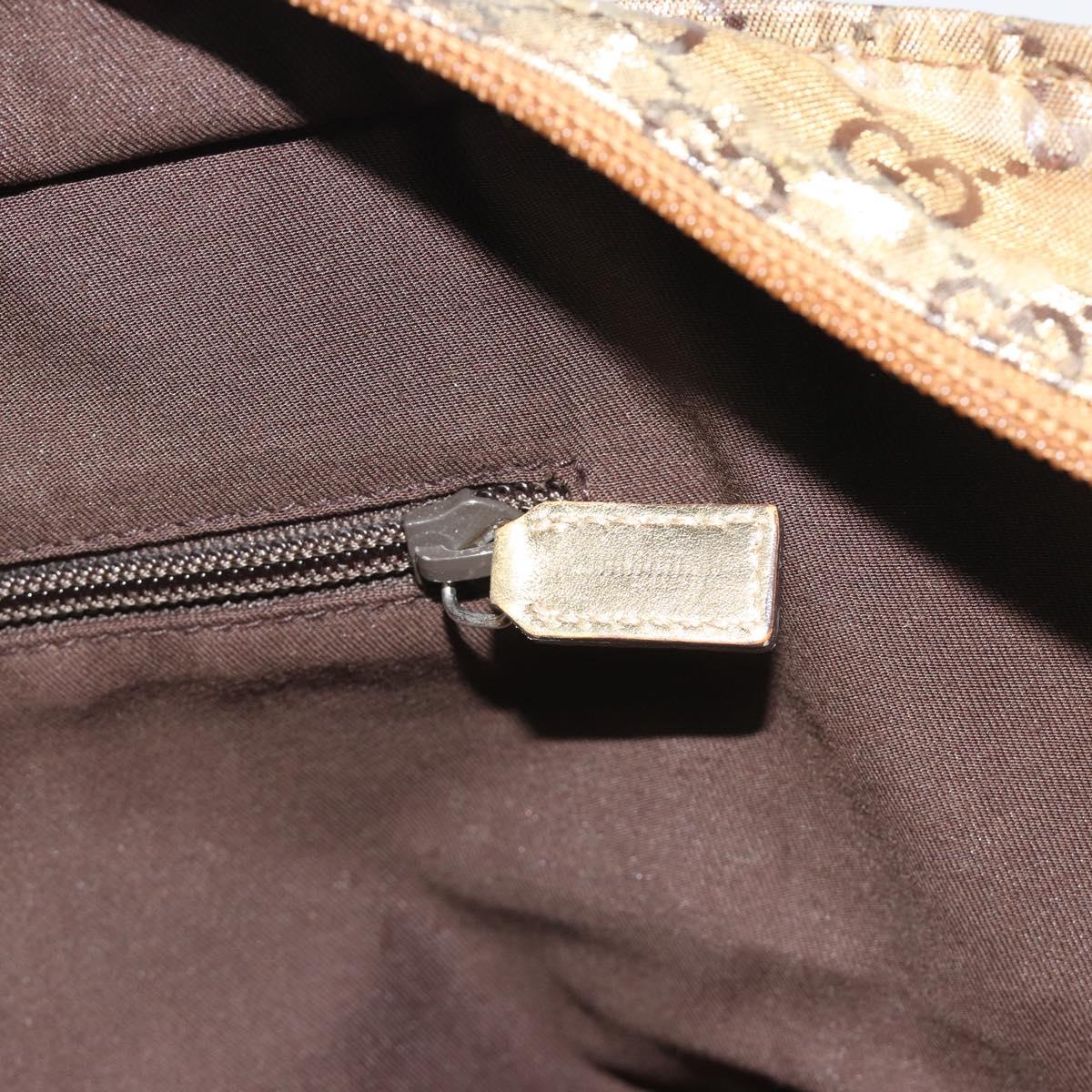 GUCCI GG Canvas GG Crystal Tote Bag Coated Canvas Gold 131230 Auth 195067