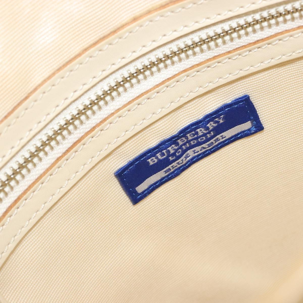 BURBERRY Nova Check Blue Label Shoulder Bag Nylon Green Silver Auth 195078A