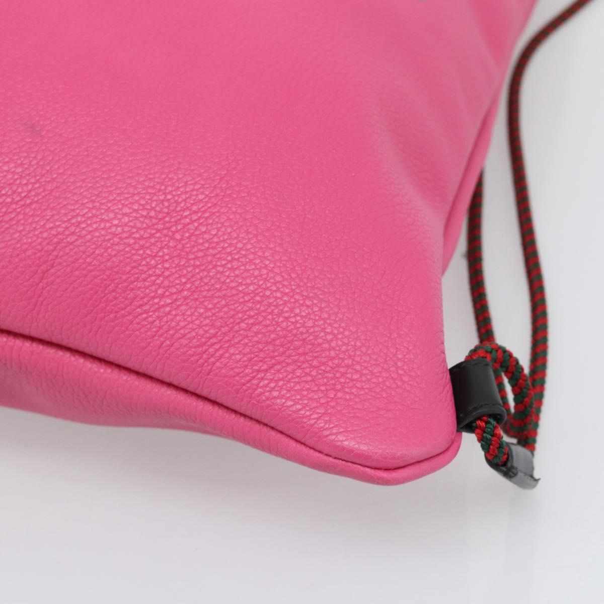 GUCCI Drawstring Backpack Leather Pink 516639 Auth 195079A