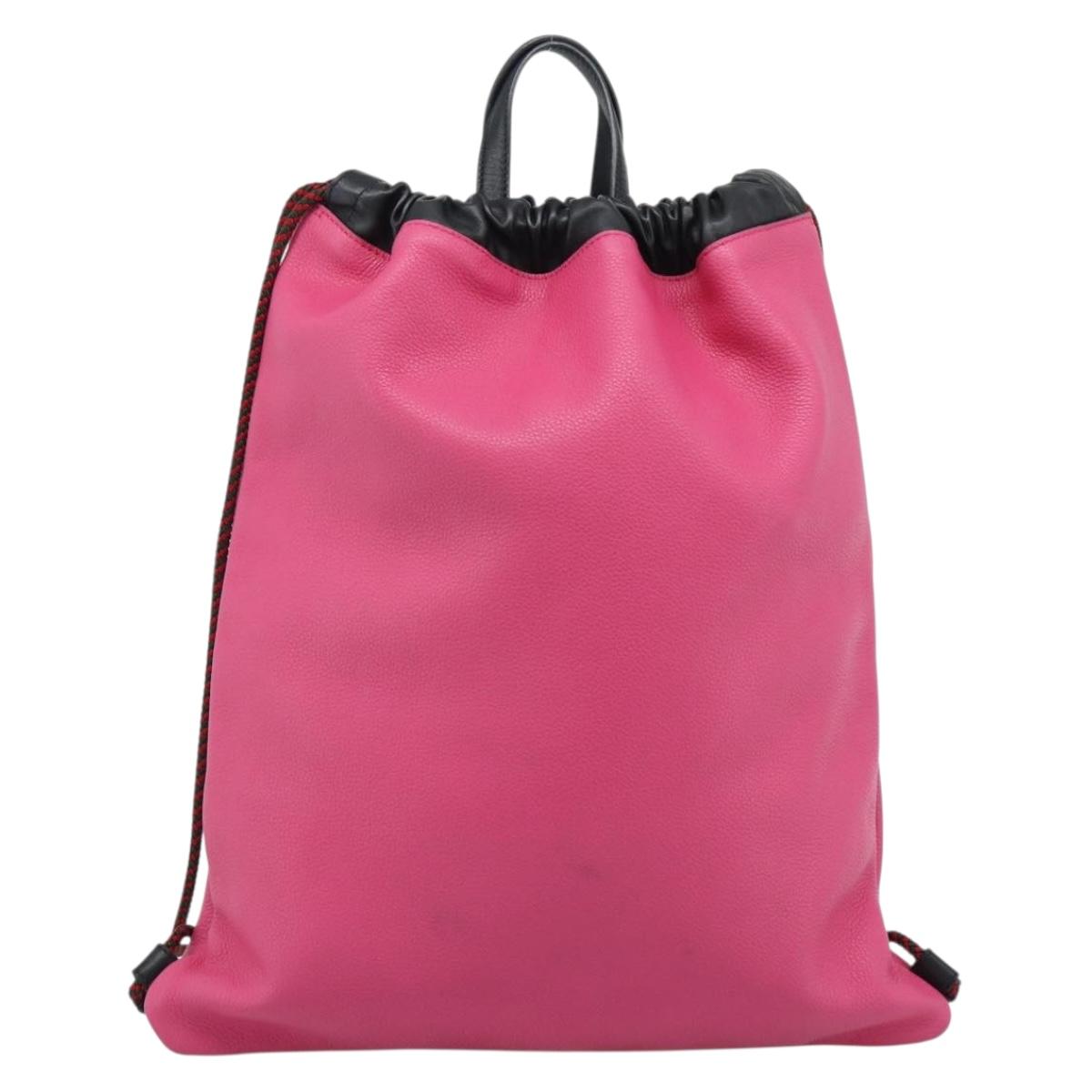 GUCCI Drawstring Backpack Leather Pink 516639 Auth 195079A