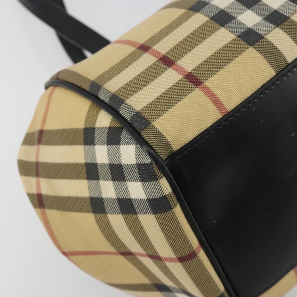 BURBERRY Nova Check Tote Bag PVC Beige Silver Auth 195080A