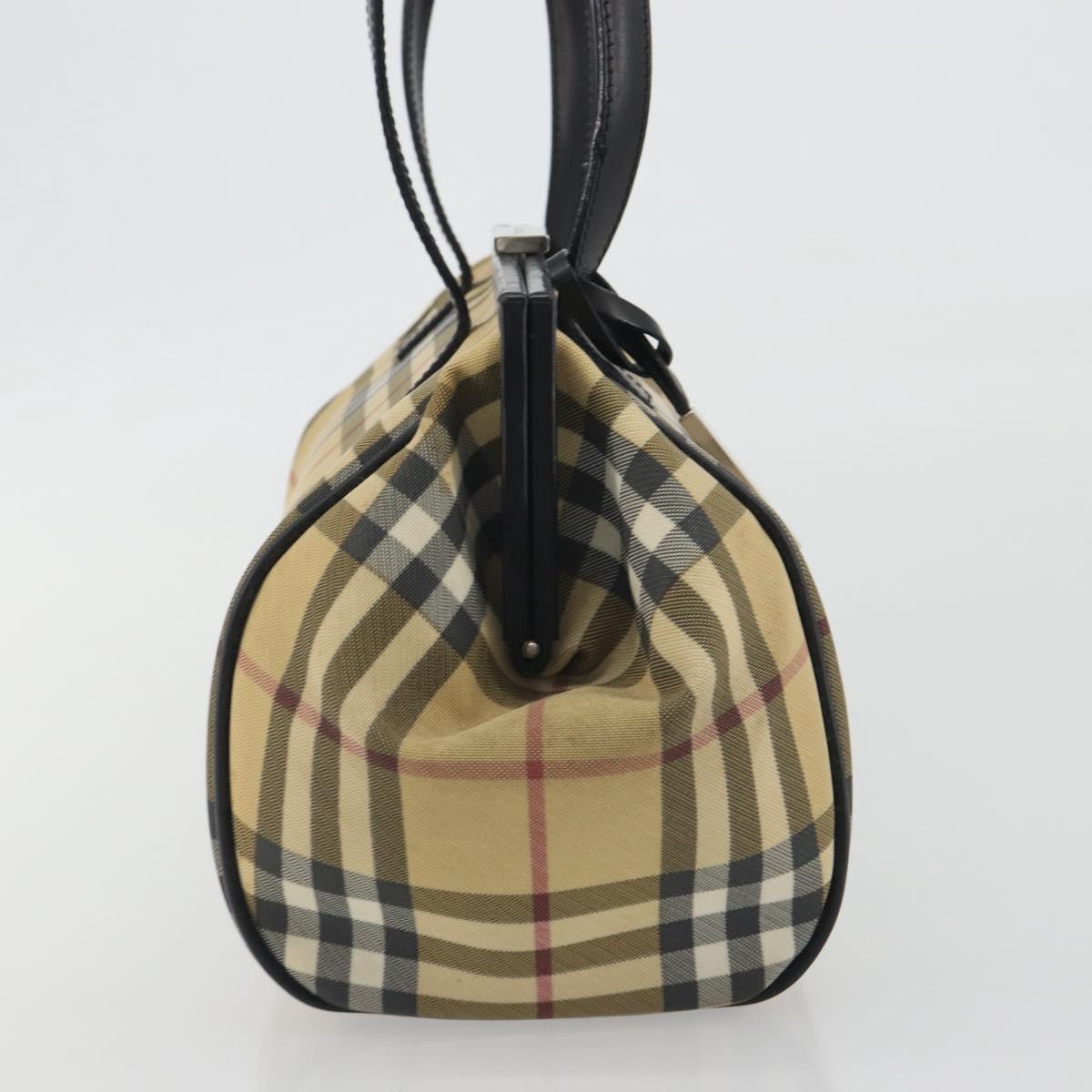 BURBERRY Nova Check Tote Bag PVC Beige Silver Auth 195080A