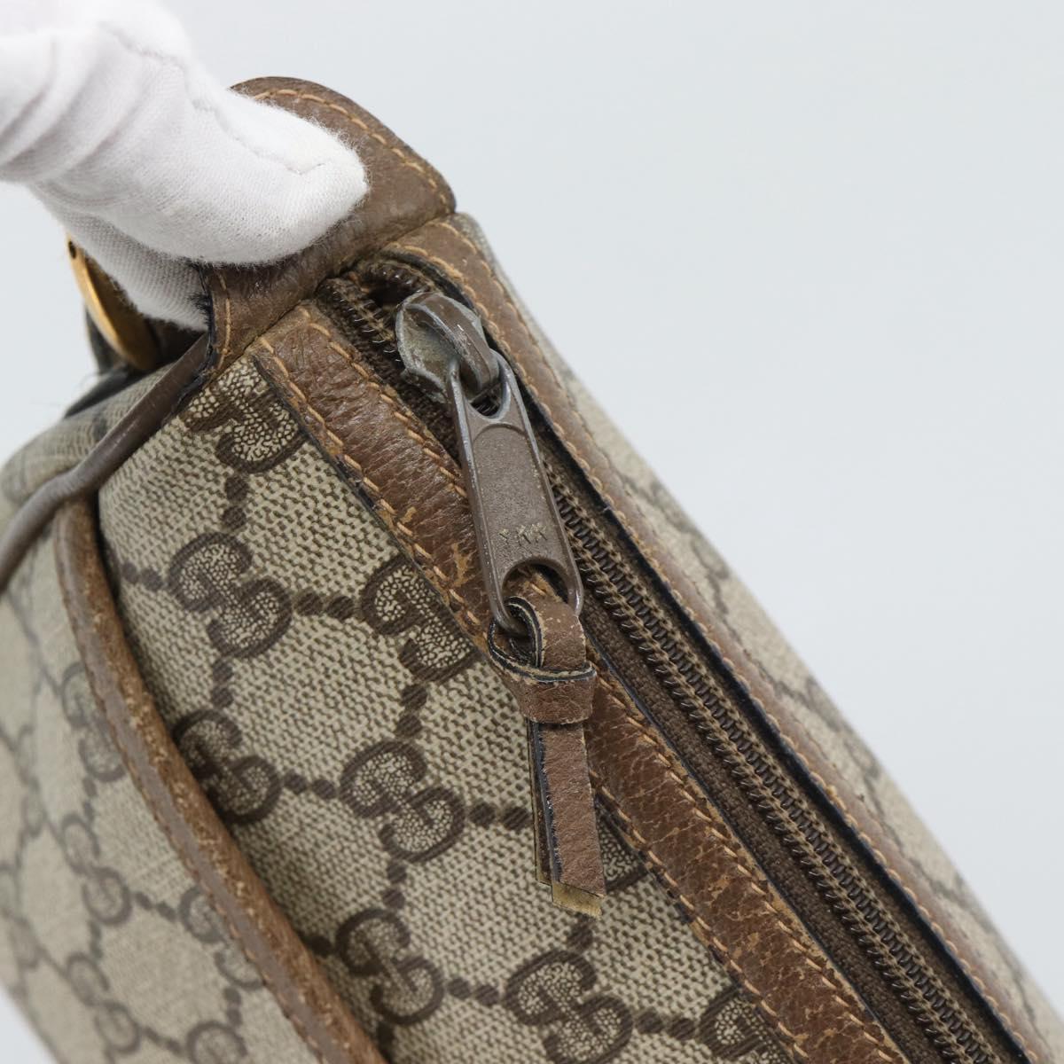 GUCCI GG Supreme Web Sherry Line Bag PVC Beige Gold 89 02 032 Auth 195081