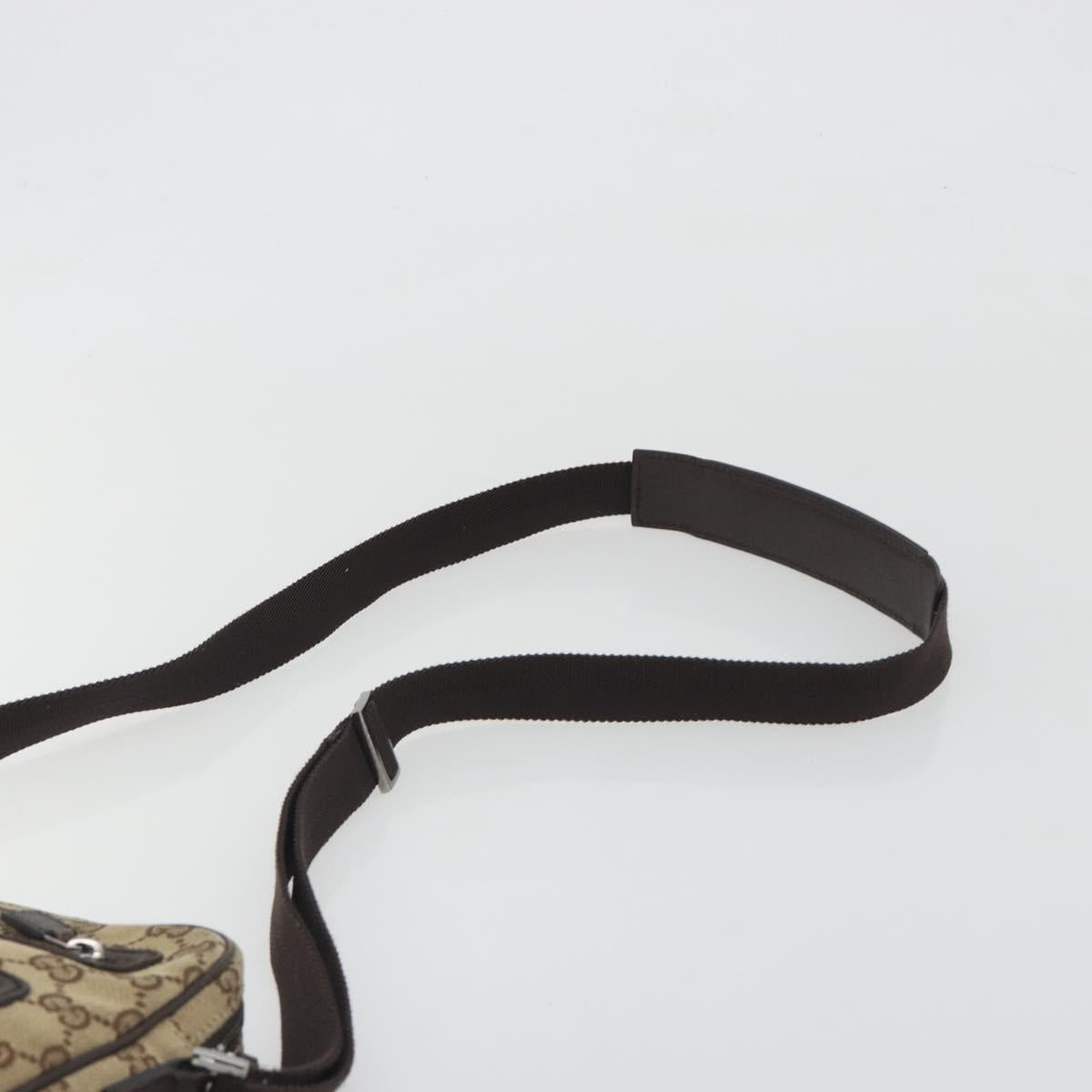 GUCCI GG Canvas Shoulder Bag Beige Silver 92551 Auth 195083