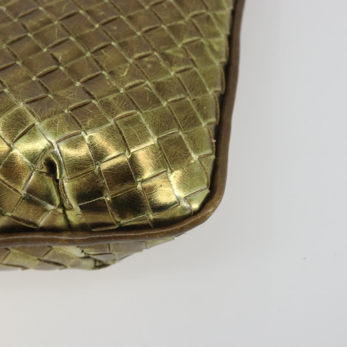 BOTTEGA VENETA INTRECCIATO Tote Bag Leather Gold 189228 Auth 195086A