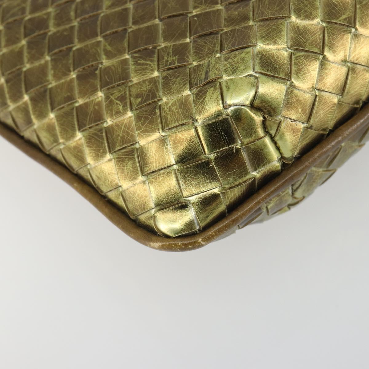 BOTTEGA VENETA INTRECCIATO Tote Bag Leather Gold 189228 Auth 195086A