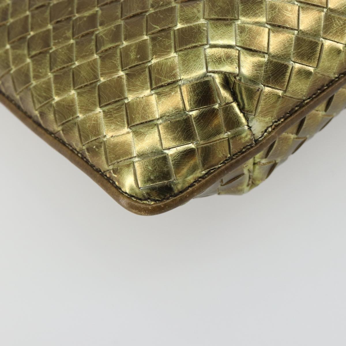 BOTTEGA VENETA INTRECCIATO Tote Bag Leather Gold 189228 Auth 195086A