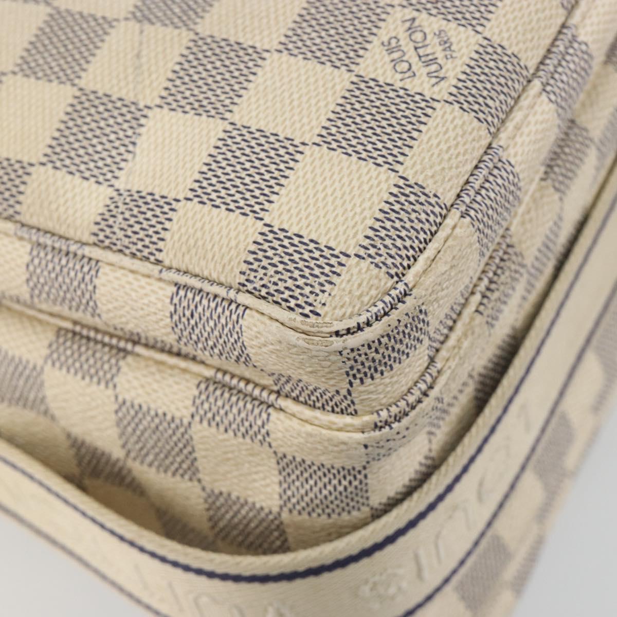LOUIS VUITTON Damier Azur Naviglio Shoulder Bag N51189 LV Auth 195090