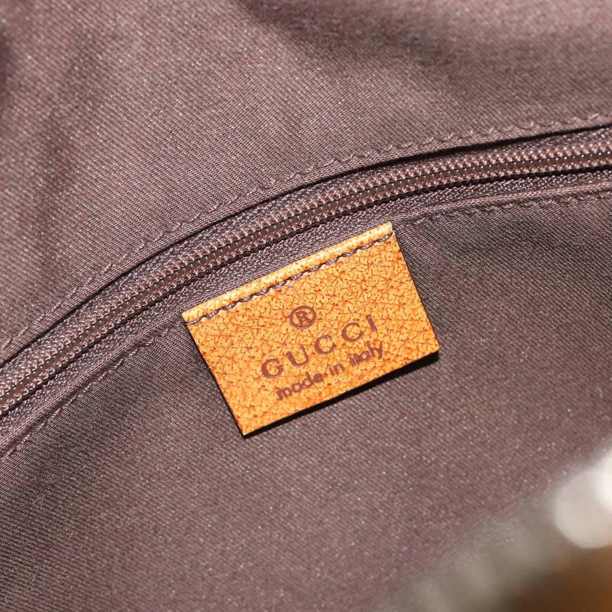 GUCCI GG Canvas Hand Bag Beige Silver 113009 Auth 195092