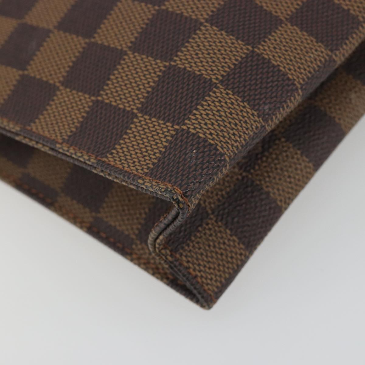 LOUIS VUITTON Damier Ebene Poche Toilette 26 Pouch N47543 LV Auth 195093