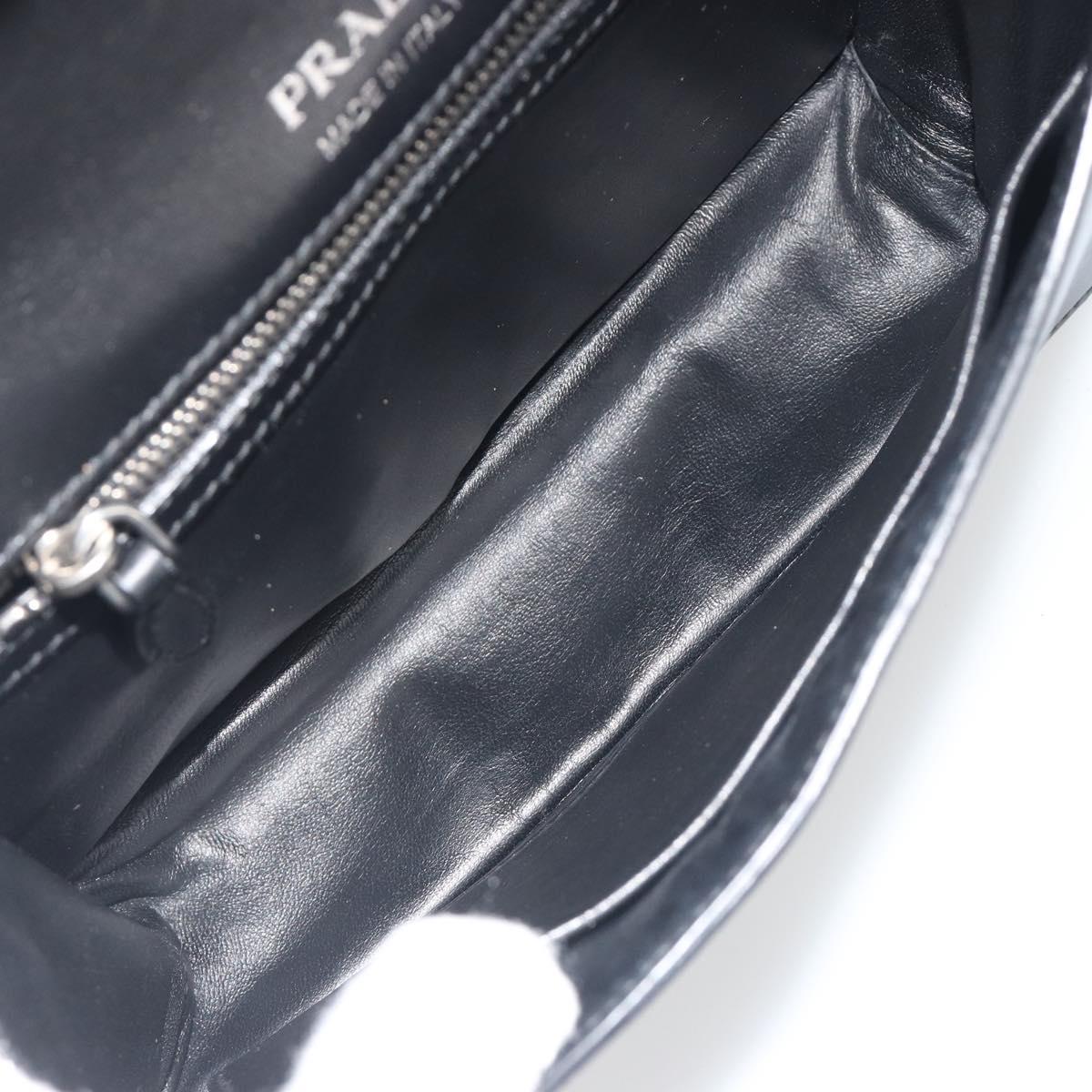 PRADA Chain Shoulder Bag Saffiano leather Pink Silver Auth 195095A