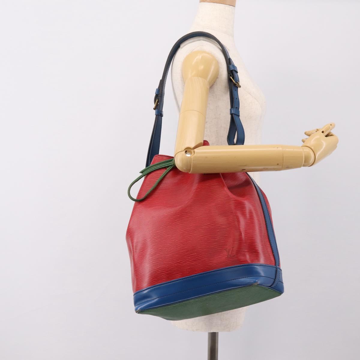 LOUIS VUITTON Epi Noe Shoulder Bag Tricolor Red Blue M44084 LV Auth 195096A