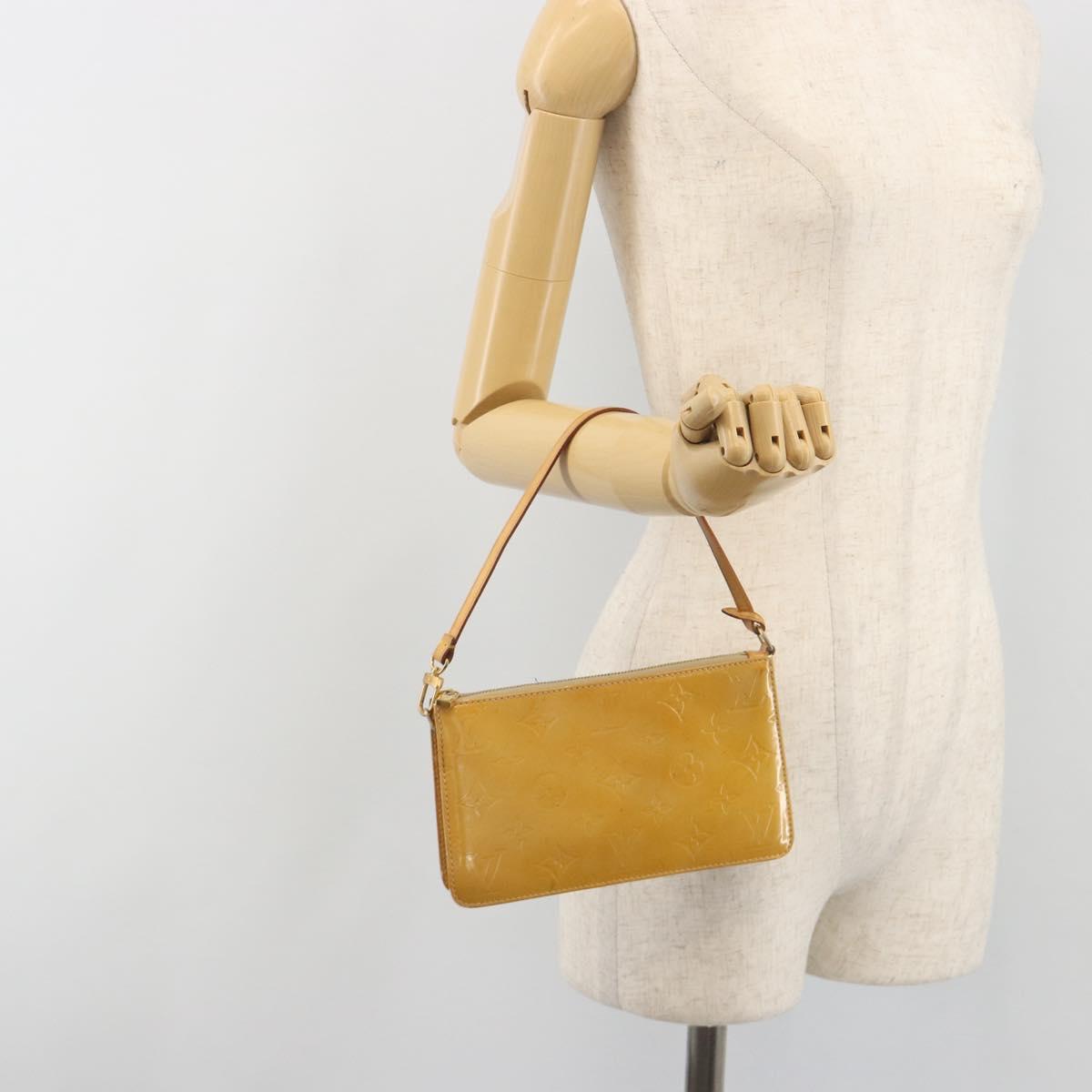 LOUIS VUITTON Monogram Vernis Lexington Pouch Beige M91010 LV Auth 195097