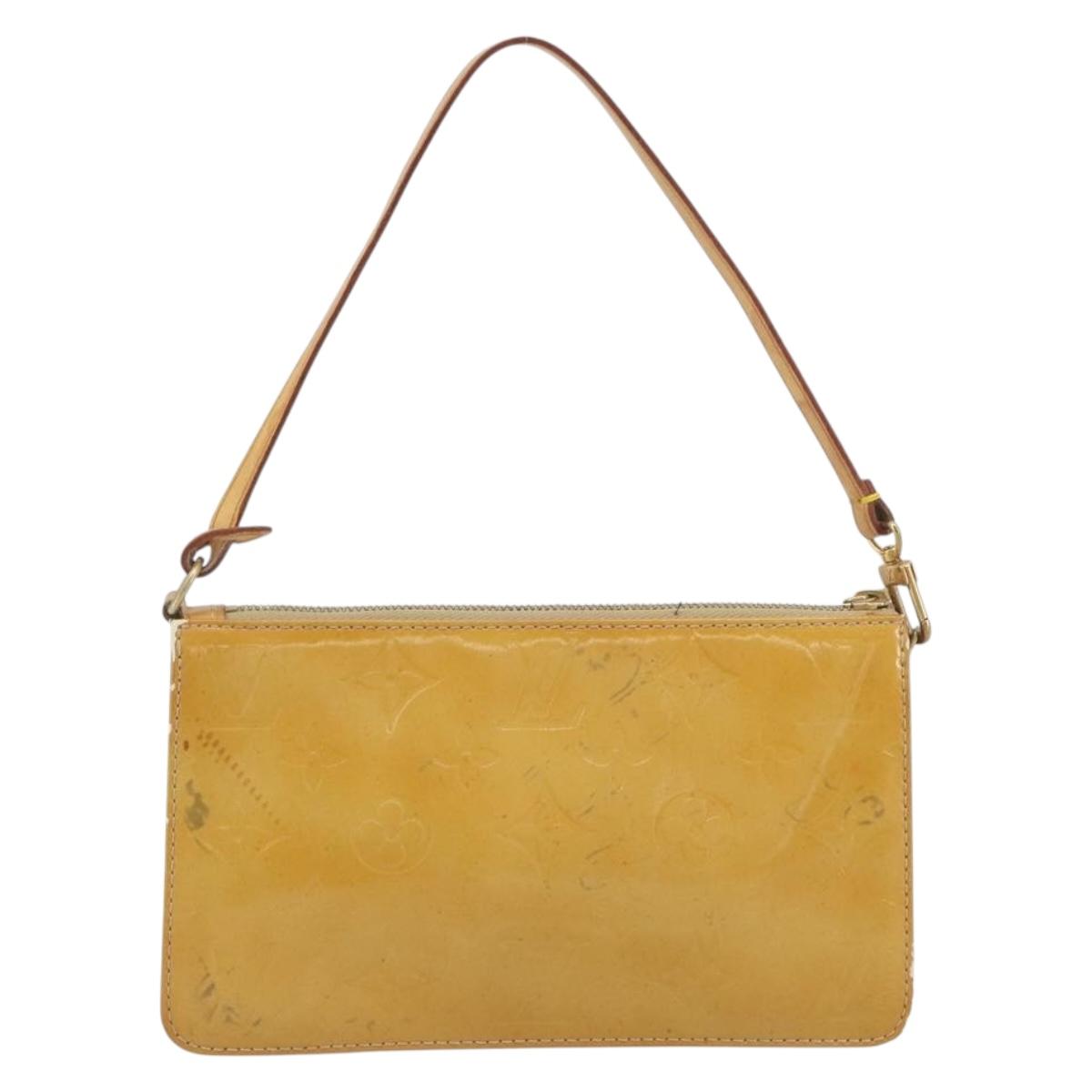 LOUIS VUITTON Monogram Vernis Lexington Pouch Beige M91010 LV Auth 195097