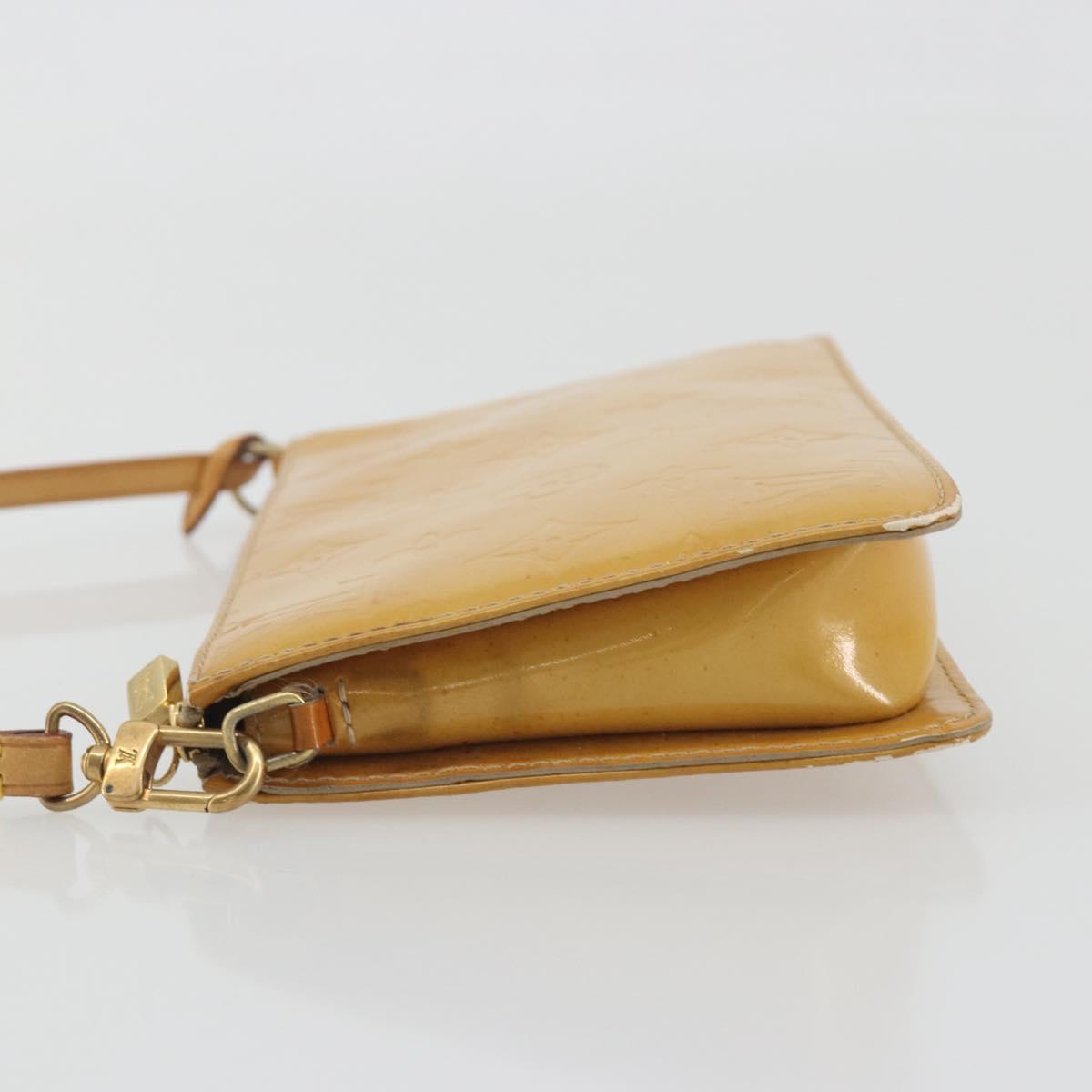 LOUIS VUITTON Monogram Vernis Lexington Pouch Beige M91010 LV Auth 195097