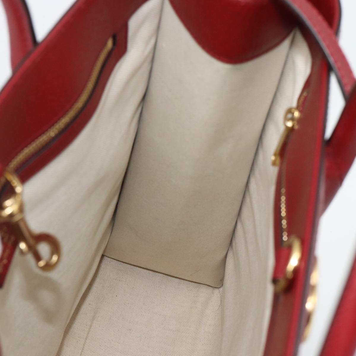 GUCCI Doraemon Micro GG Hand Bag PVC 2way Beige Gold 654345 Auth 195107SAM
