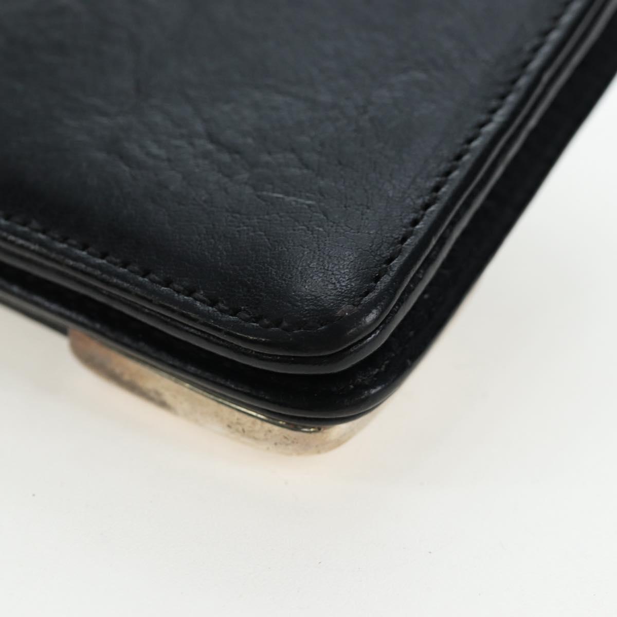 Chrome Hearts Single Fall Long Wallet Leather Black Silver Auth 195110M