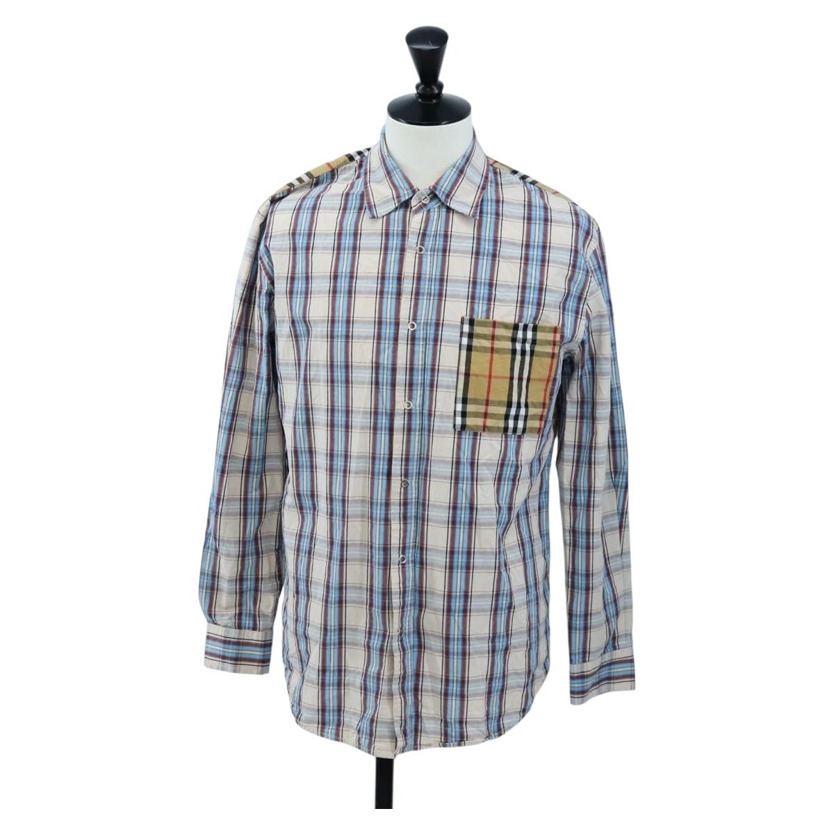 BURBERRY Nova Check Shirt cotton Beige Auth 195117M
