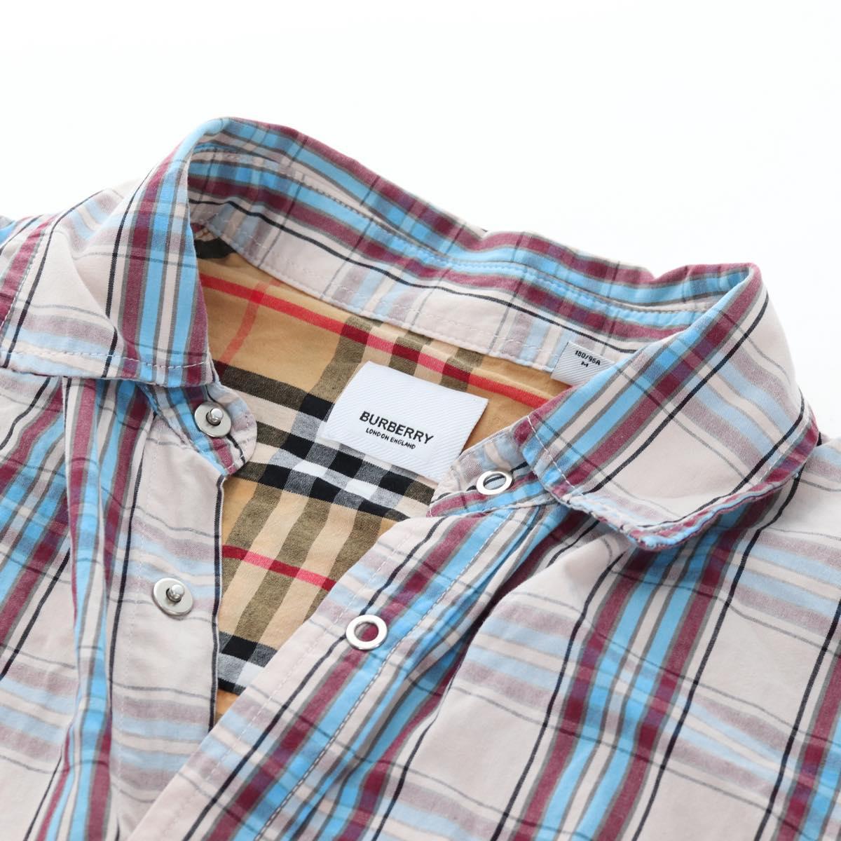 BURBERRY Nova Check Shirt cotton Beige Auth 195117M