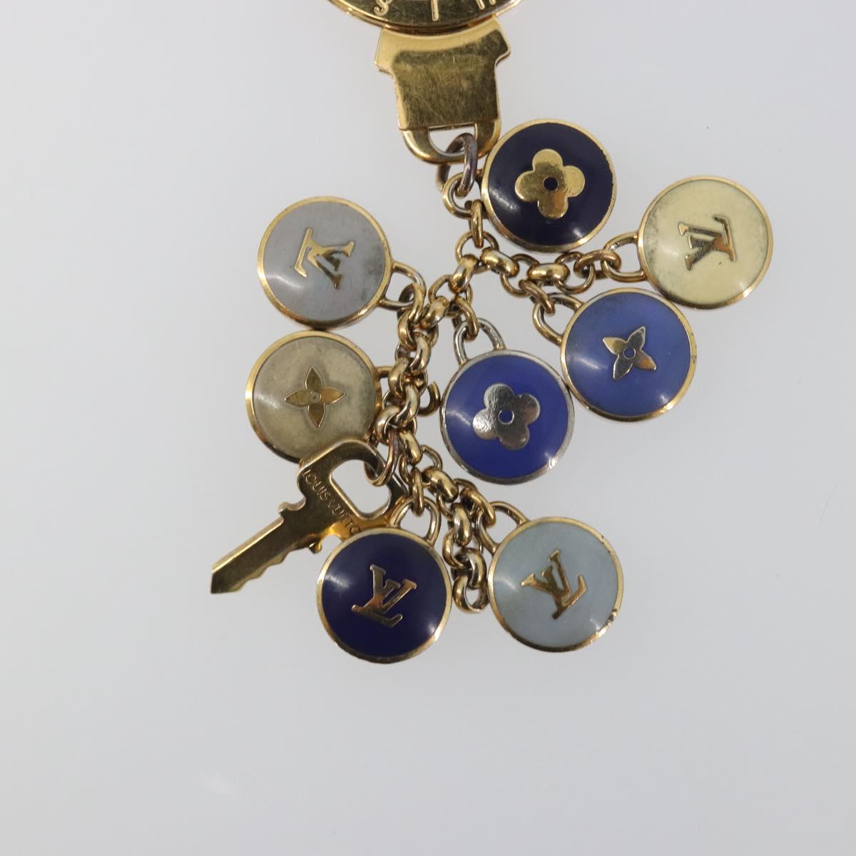 LOUIS VUITTON Porte Cles Pastille Key Holder metal Gold M65381 LV Auth 195156