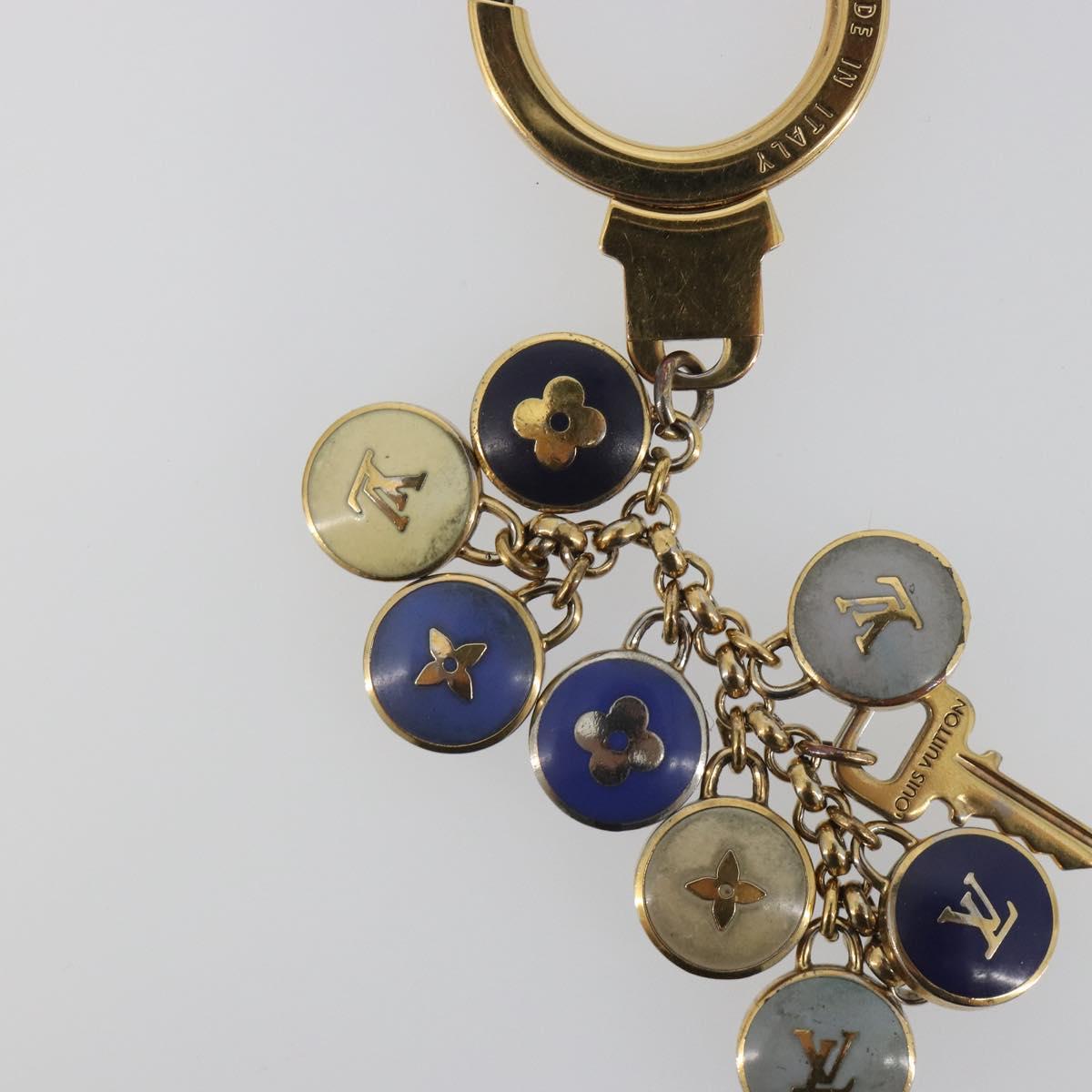 LOUIS VUITTON Porte Cles Pastille Key Holder metal Gold M65381 LV Auth 195156