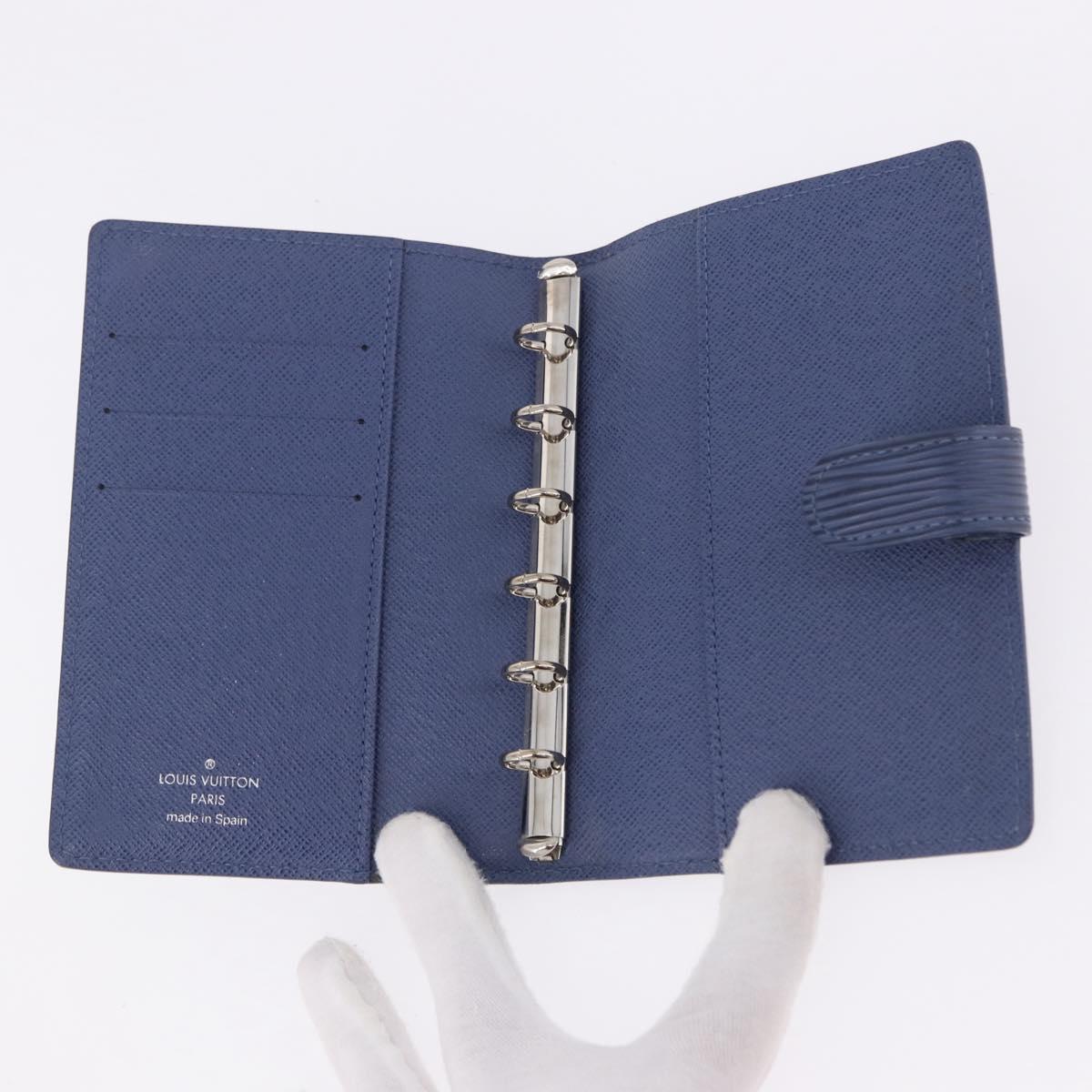 LOUIS VUITTON Epi Agenda PM Day Planner Cover Blue LV Auth 195162V