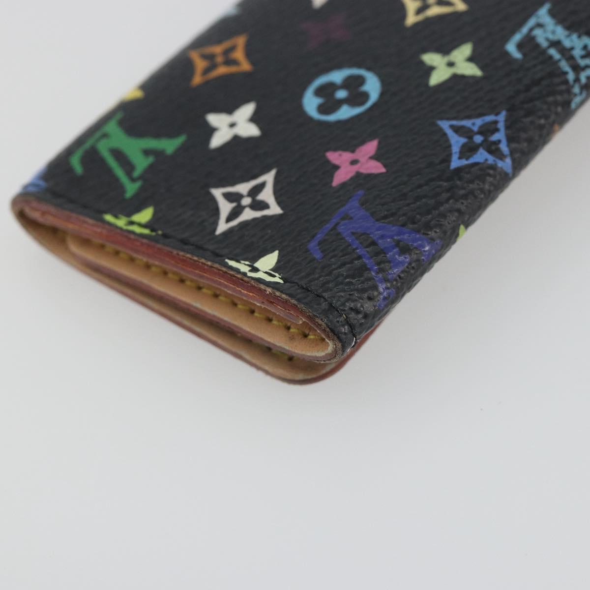 LOUIS VUITTON Monogram Multicolor Multicles 4 Key Case Black M93732 Auth 195163