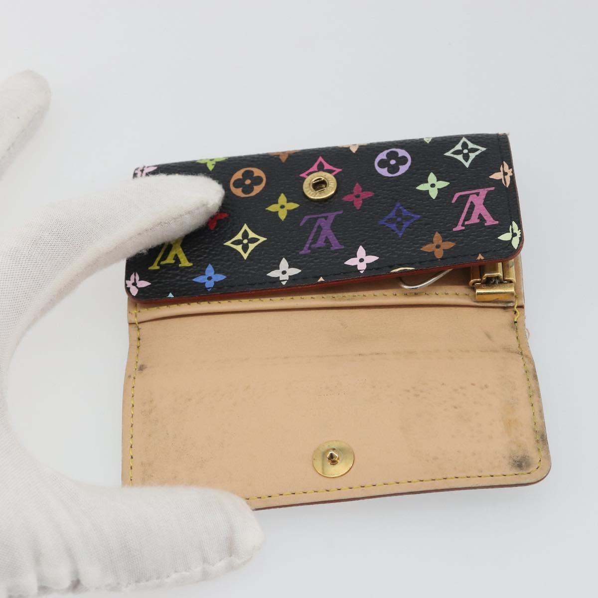 LOUIS VUITTON Monogram Multicolor Multicles 4 Key Case Black M93732 Auth 195163