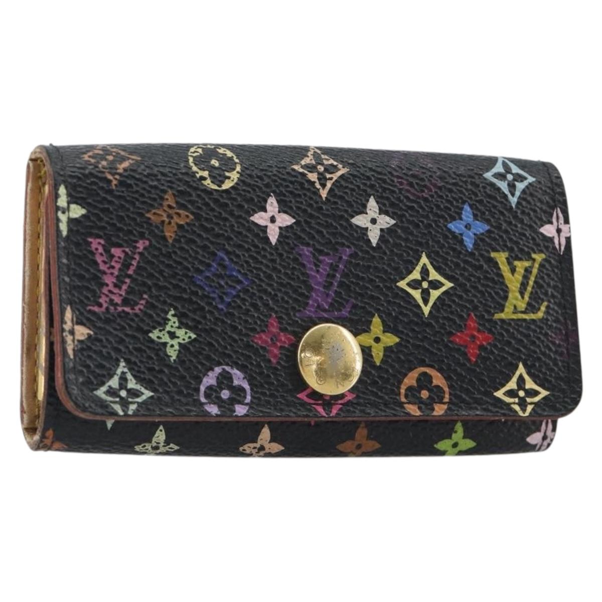 LOUIS VUITTON Monogram Multicolor Multicles 4 Key Case Black M93732 Auth 195163