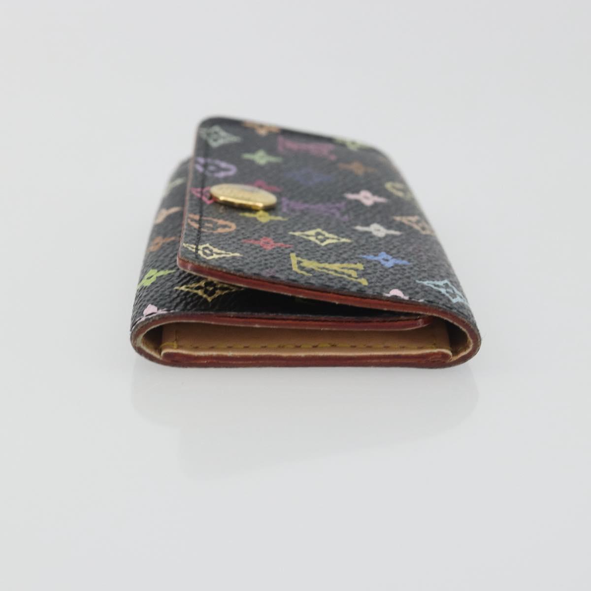 LOUIS VUITTON Monogram Multicolor Multicles 4 Key Case Black M93732 Auth 195163