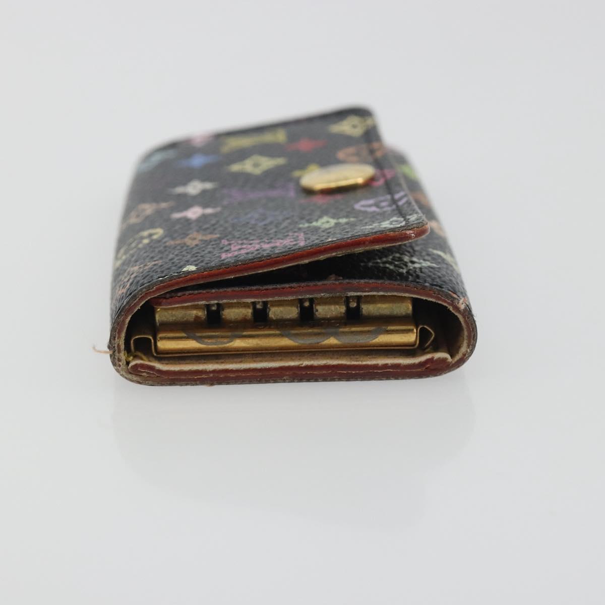 LOUIS VUITTON Monogram Multicolor Multicles 4 Key Case Black M93732 Auth 195163