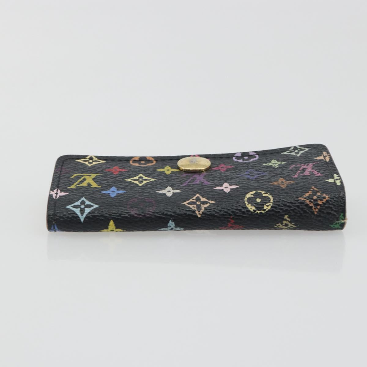LOUIS VUITTON Monogram Multicolor Multicles 4 Key Case Black M93732 Auth 195163