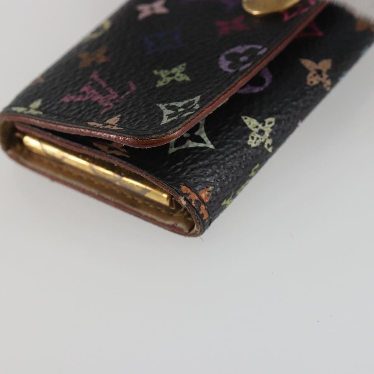 LOUIS VUITTON Monogram Multicolor Multicles 4 Key Case Black M93732 Auth 195163