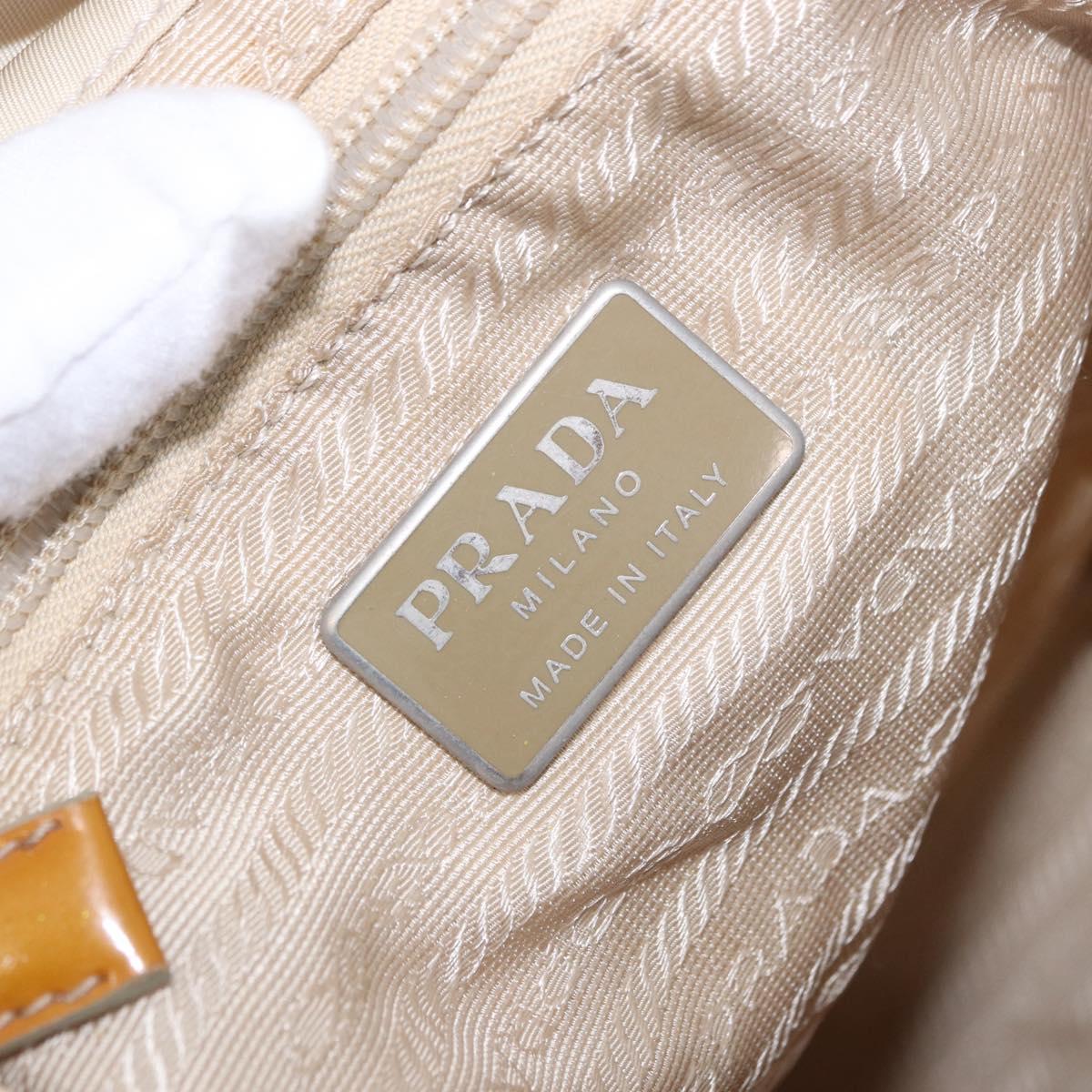 PRADA Backpack Nylon Beige Silver Auth 195170