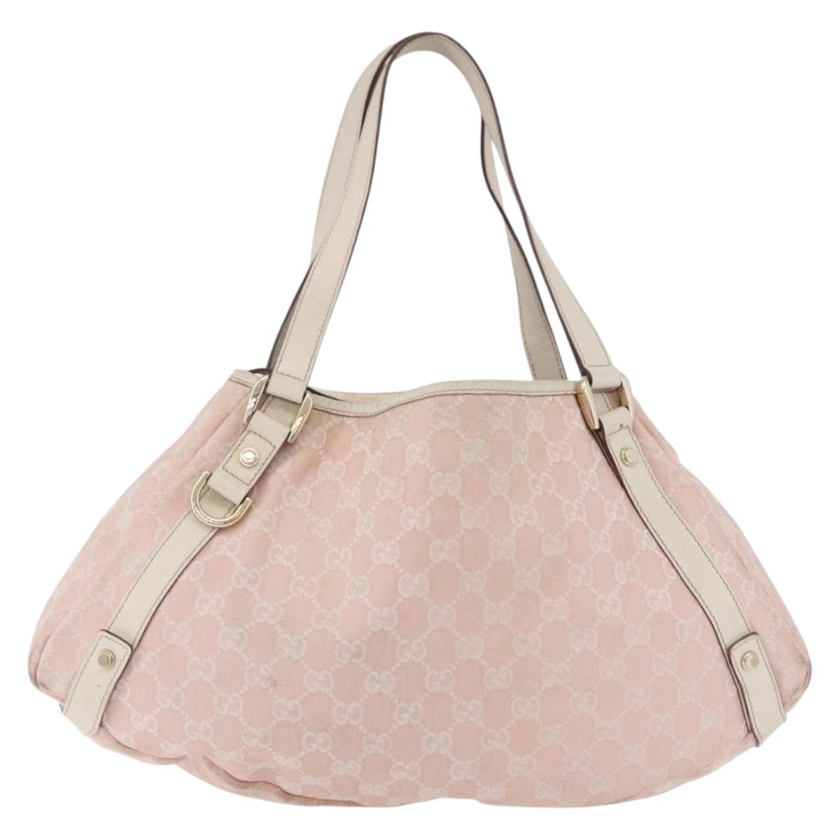 GUCCI GG Canvas Tote Bag Pink Gold 130736 Auth 195171