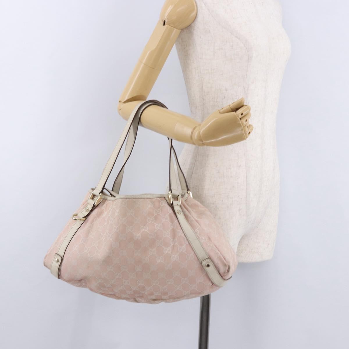 GUCCI GG Canvas Tote Bag Pink Gold 130736 Auth 195171