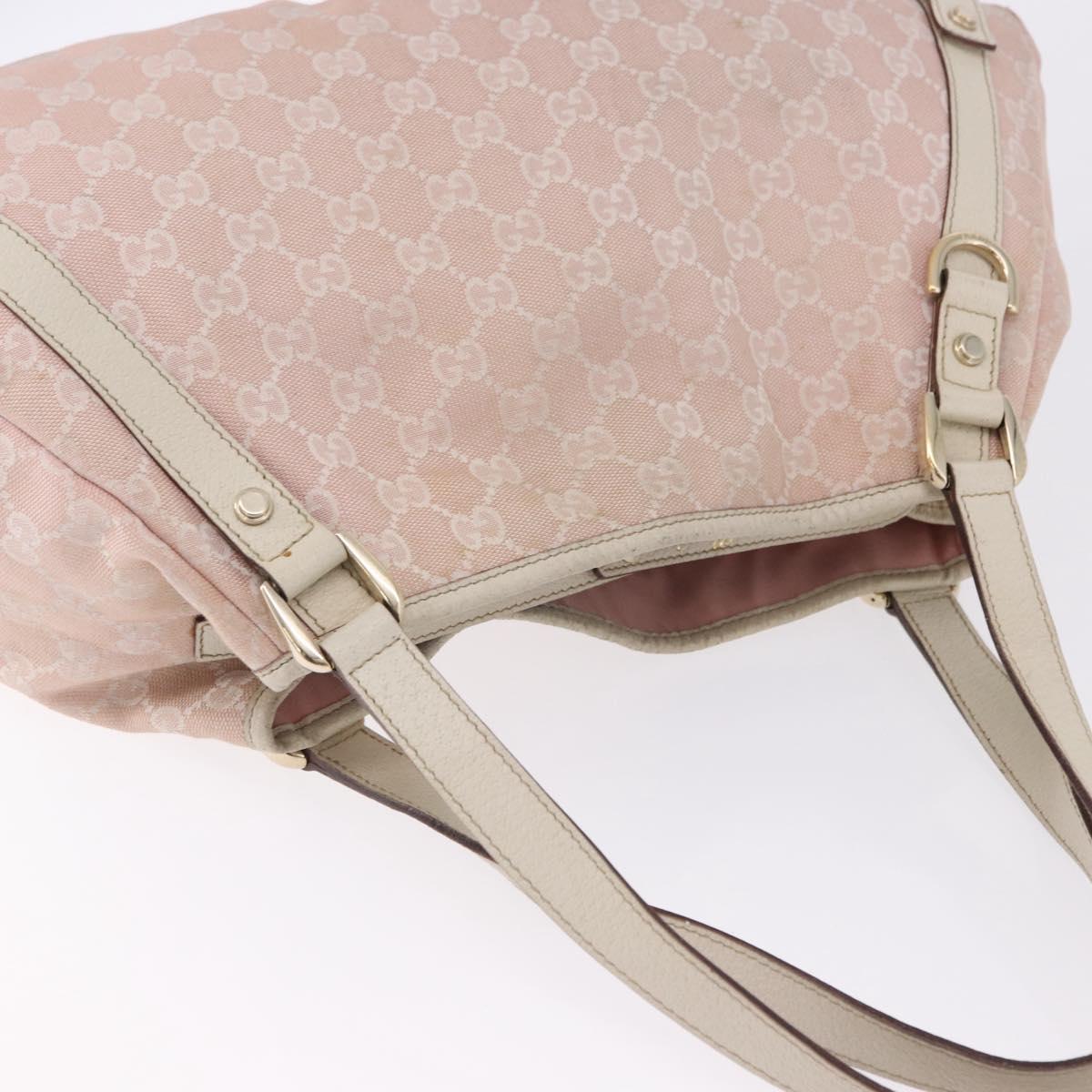 GUCCI GG Canvas Tote Bag Pink Gold 130736 Auth 195171