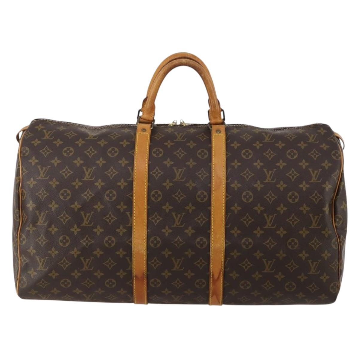 LOUIS VUITTON Monogram Keepall 55 Boston Bag M41424 LV Auth 195172