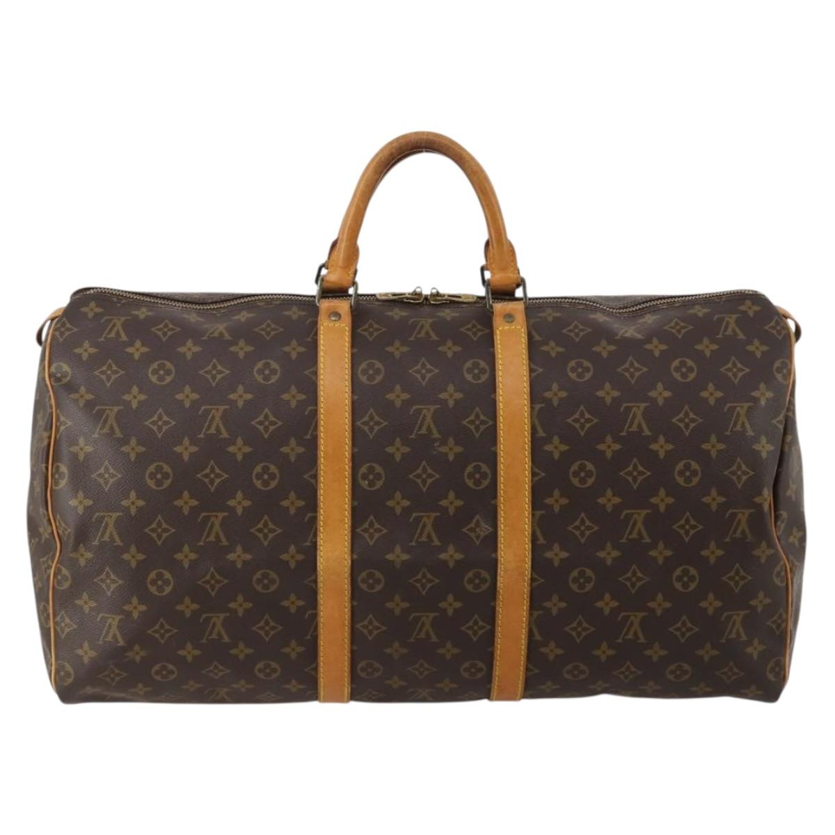 LOUIS VUITTON Monogram Keepall 55 Boston Bag M41424 LV Auth 195172