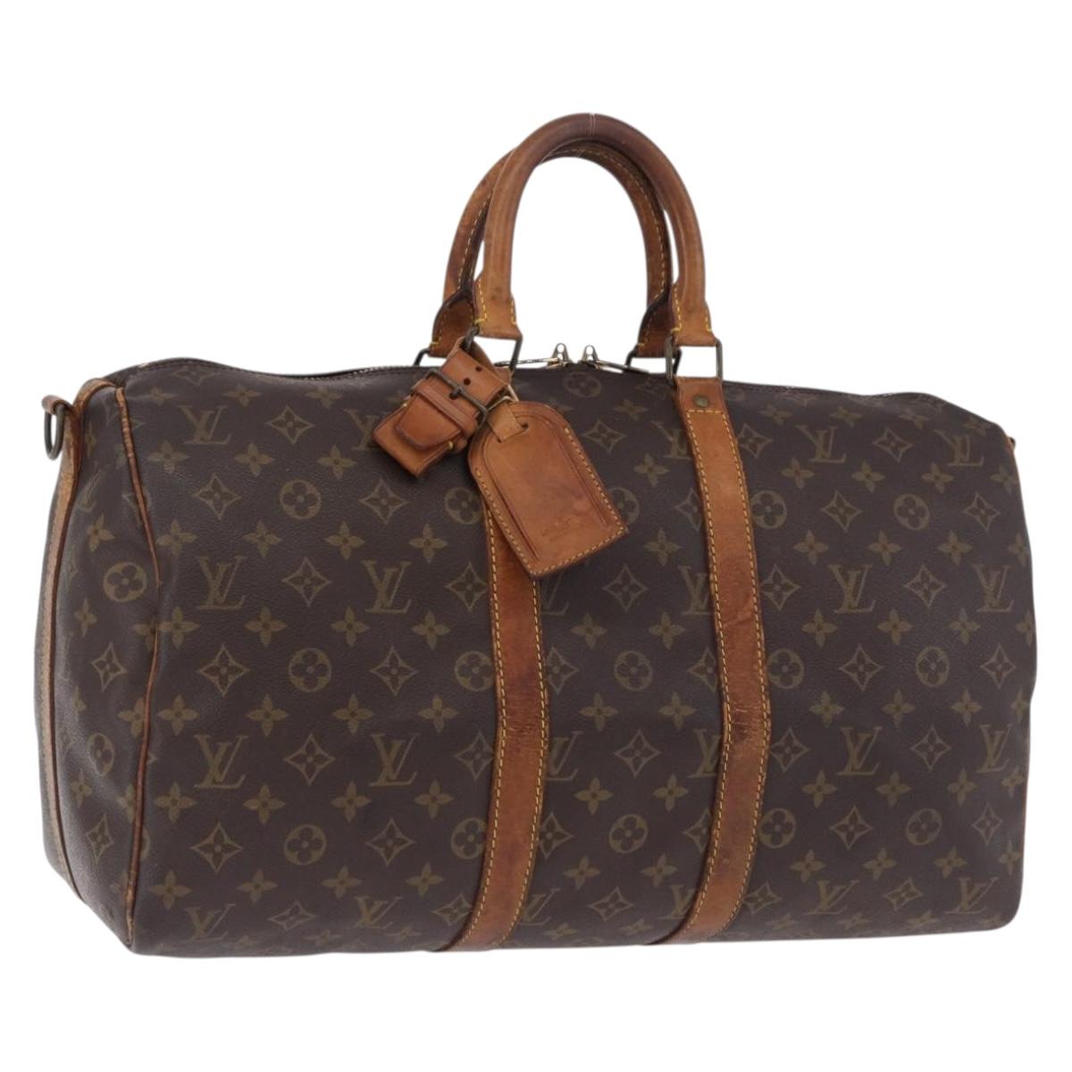 LOUIS VUITTON Monogram Keepall Bandouliere 45 Boston Bag M41418 LV Auth 195177