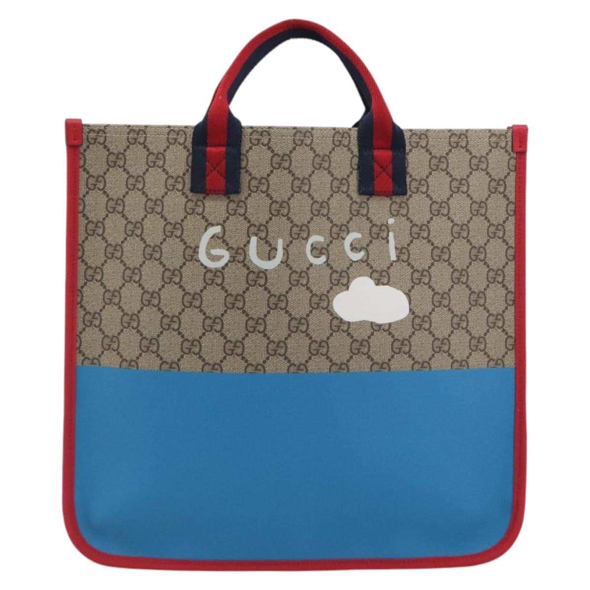 GUCCI GG Supreme Children's Tote Bag PVC Beige 605831 Auth 195180M