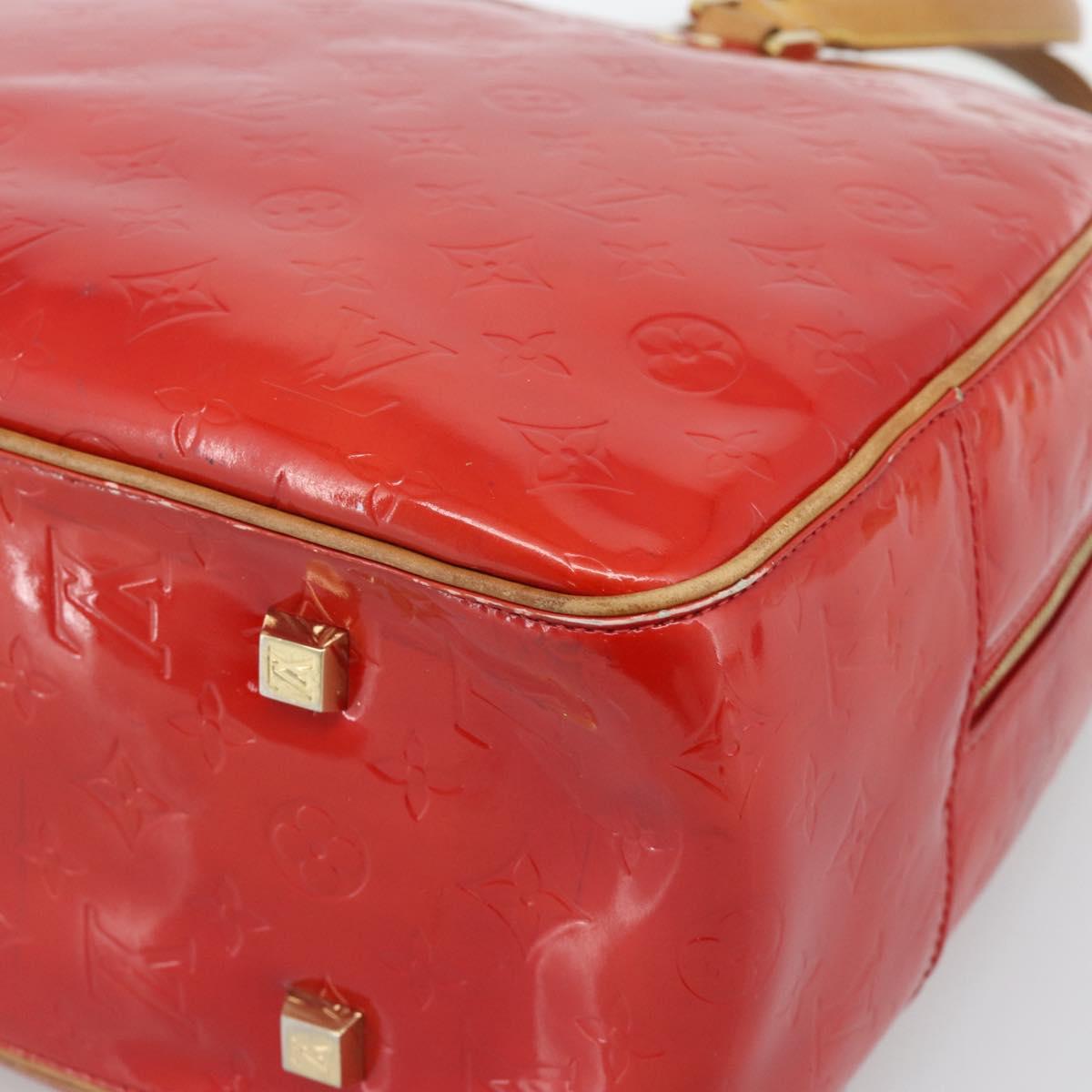 LOUIS VUITTON Monogram Vernis Sutton Hand Bag Red Rouge M91080 LV Auth 195186