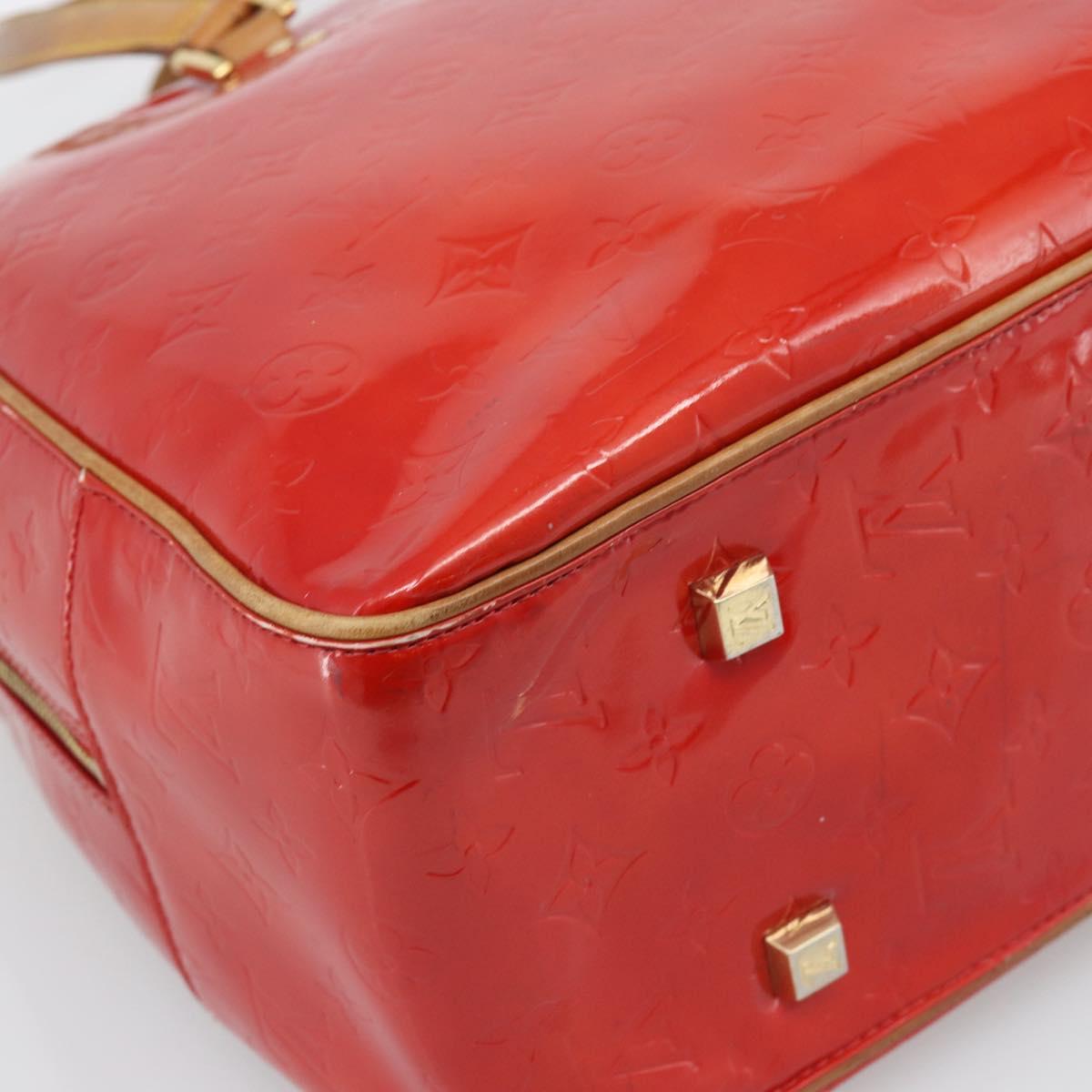 LOUIS VUITTON Monogram Vernis Sutton Hand Bag Red Rouge M91080 LV Auth 195186