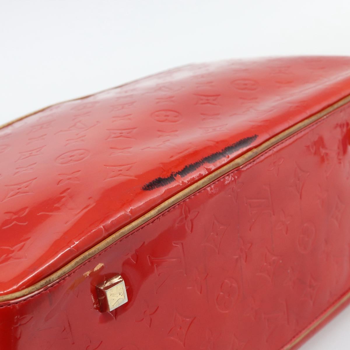 LOUIS VUITTON Monogram Vernis Sutton Hand Bag Red Rouge M91080 LV Auth 195186