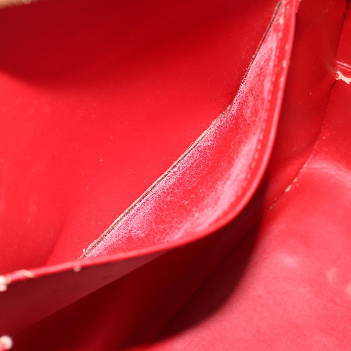 LOUIS VUITTON Monogram Vernis Sutton Hand Bag Red Rouge M91080 LV Auth 195186