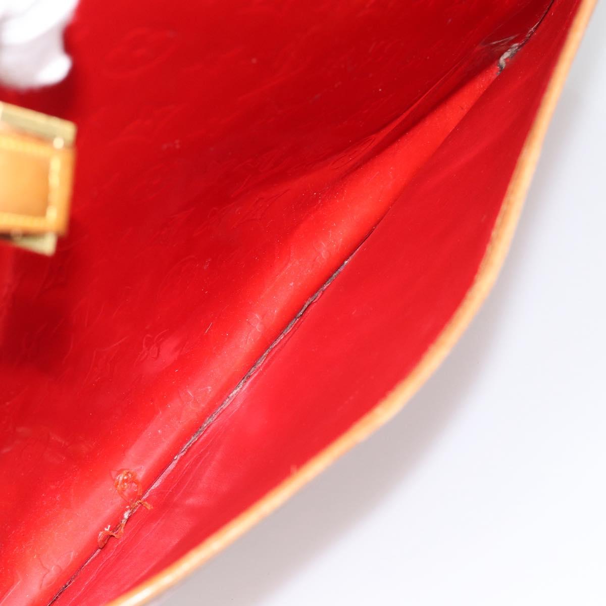 LOUIS VUITTON Monogram Vernis Sutton Hand Bag Red Rouge M91080 LV Auth 195186