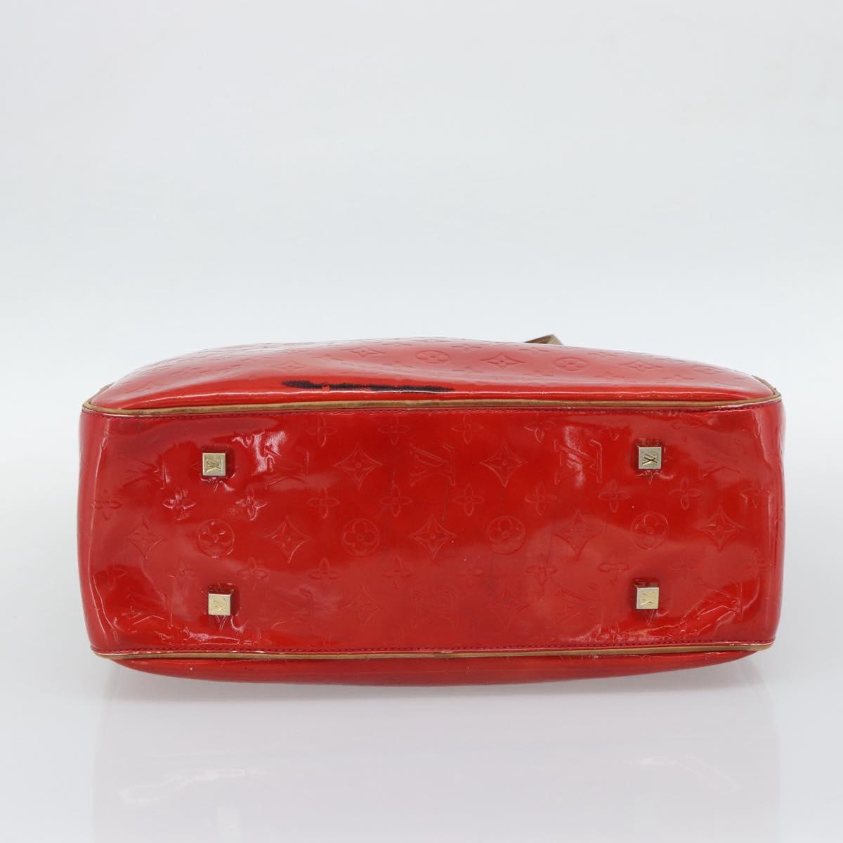 LOUIS VUITTON Monogram Vernis Sutton Hand Bag Red Rouge M91080 LV Auth 195186